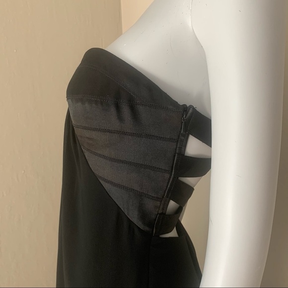 LA FEMME Black Strapless Formal Long Maxi Dress Black Tie Size 0 - Picture 10 of 15